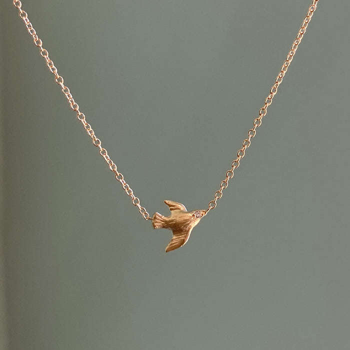 Tiny Bird with Diamond Necklace
