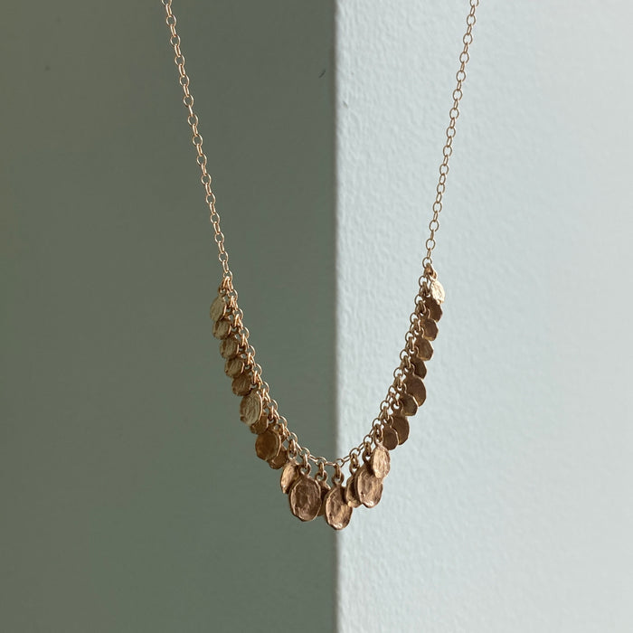 Golden Flake Cluster Necklace