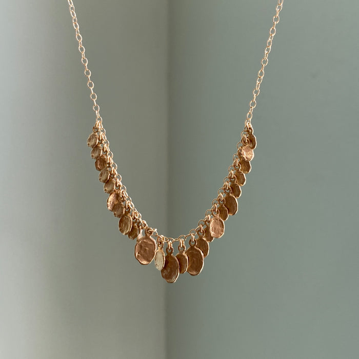 Golden Flake Cluster Necklace