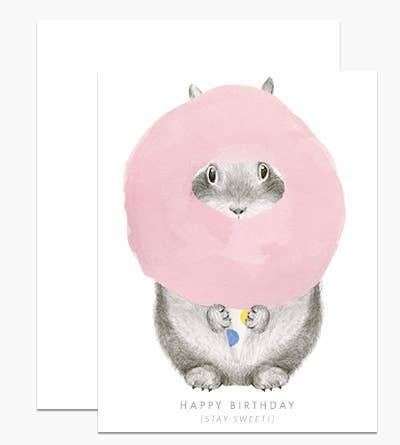 Cotton Candy Birthday Bunny Card