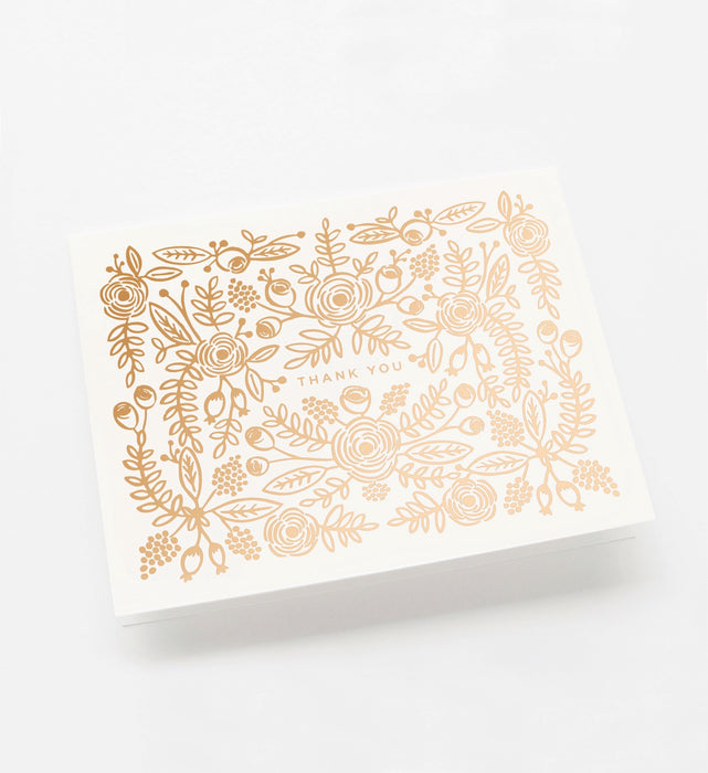 Rose Gold Thank You card, Box of 8