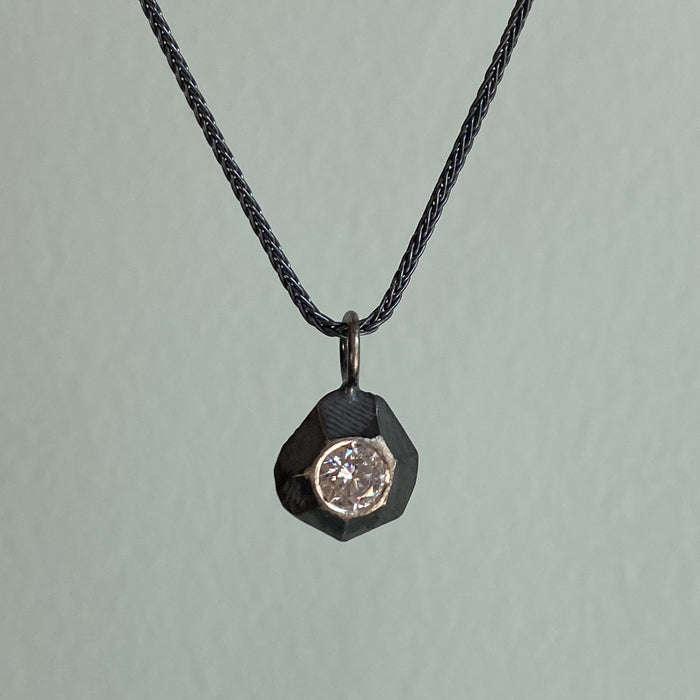 Faceted Rock Pendant with CZ
