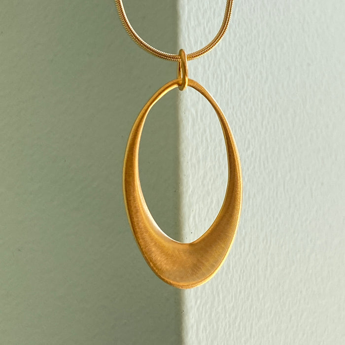 Large Open Oval Necklace, gold vermeil