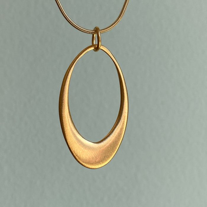 Large Open Oval Necklace, gold vermeil