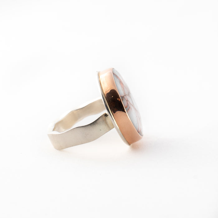 Round Copper in Quartz Ring