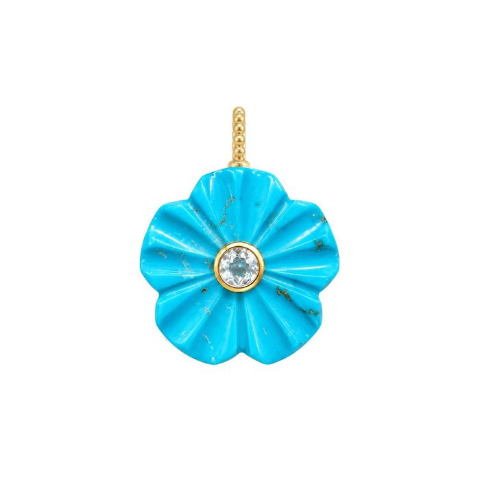 Flower Gemstone Pendant With Topaz: Moonstone