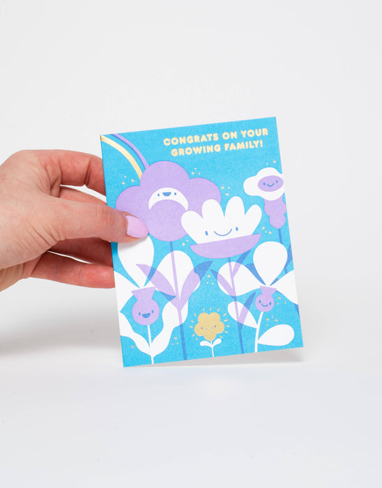 Welcome Baby Flower Letterpress Greeting Card by Hello!Lucky: Paper tab