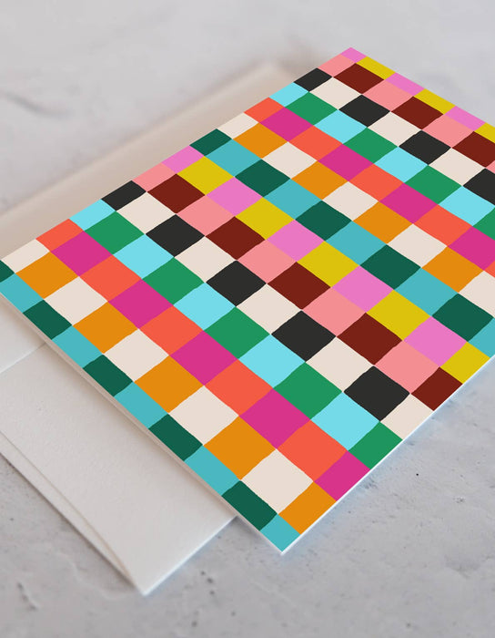 Notecards, Boxed Set of 12 | Rainbow Bright Checks