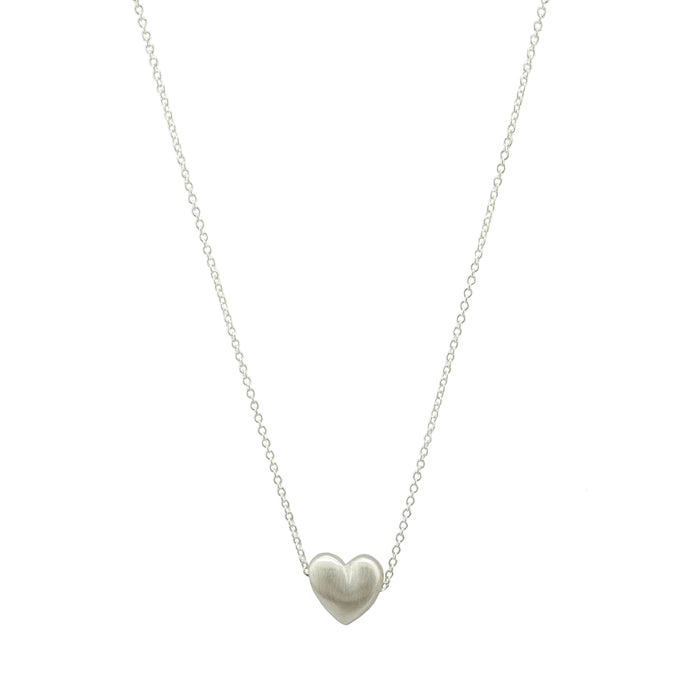 Puffy Heart Necklace in Silver or Vermeil: Vermeil