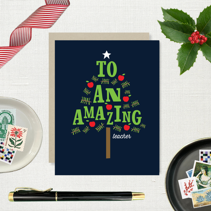 Teacher Tree Holiday Card
