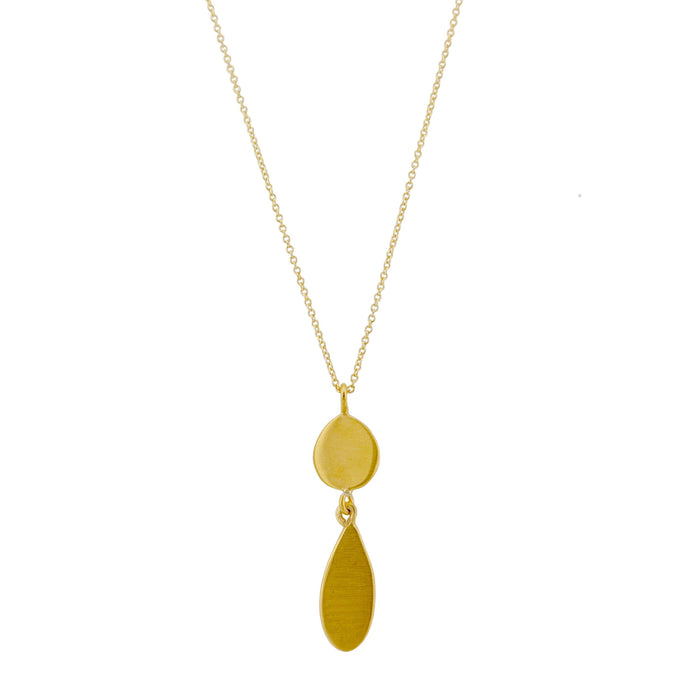 Disc & Drop Necklace in Silver or Vermeil: Silver