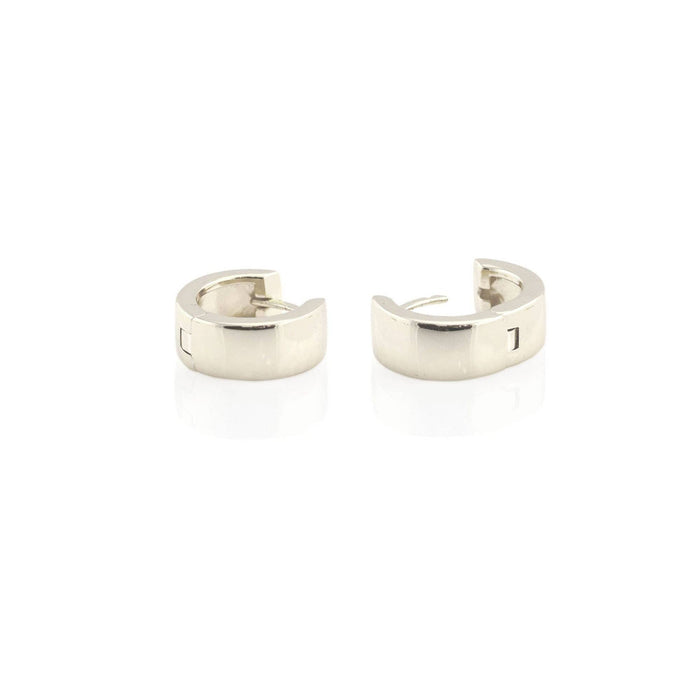 Wide Hinged Huggie Hoop Earrings 18K Gold Vermeil | Sterling Silver 12mm Hoops Hinge Closure Nickel Free Hypoallergenic Ships from CA: Sterling Silver