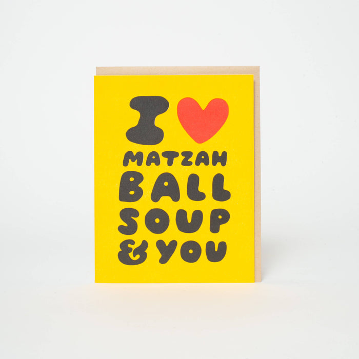 Love Matzah Ball Soup & You Letterpress Greeting Card by Suzy Ultman: Paper tab