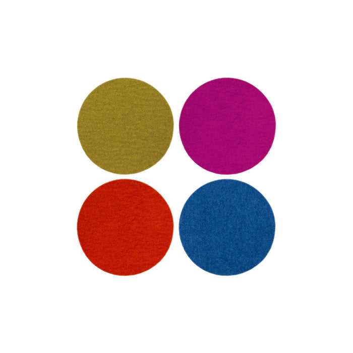 Bierfilzl Merino Wool Felt Round Coaster 4 Pack Electric: Electric