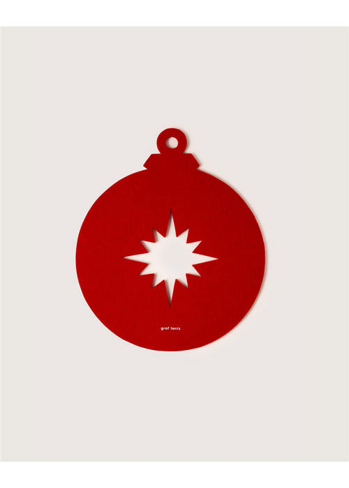 Merino Wool Bauble Trivet - Red