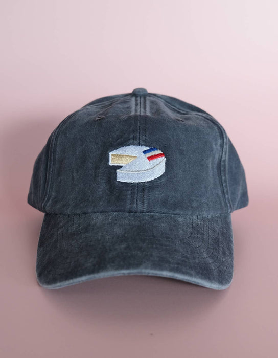 Embroidered Hat | Brie Cheese, Washed Navy Color
