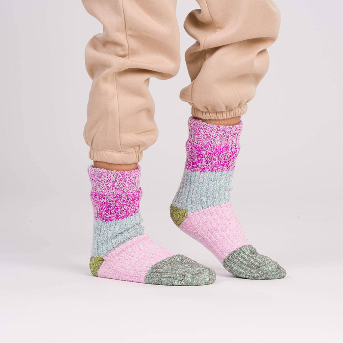 Color Band House Socks: Poppy Teal / L/XL - W 9.5-12.5<br>M 8-11