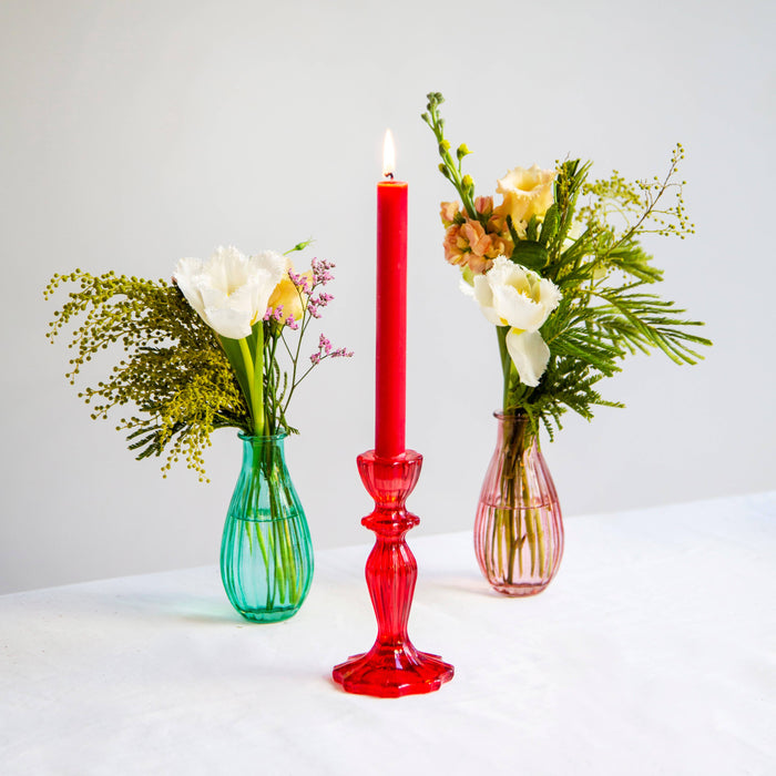 Warm Glass Candle Holders, asstd