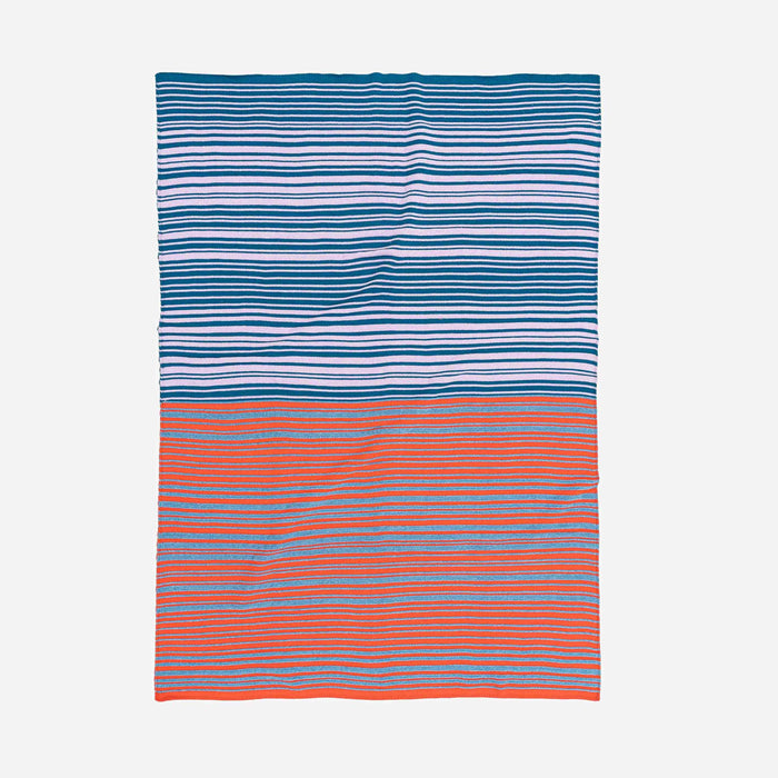 Retro Chenille Throw: Teal Lilac