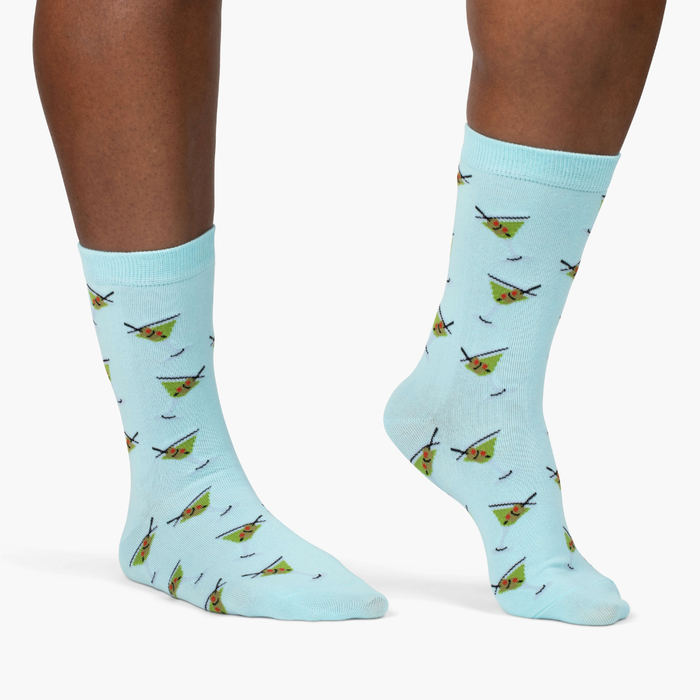 Light Blue Martini Crew Socks