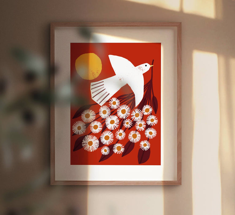 Art Print - Red Dove: 8X10"