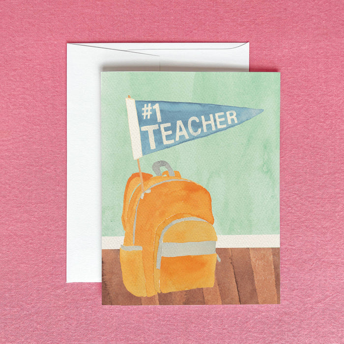#1 Teacher Greeting Card | Teacher Appreciation Card