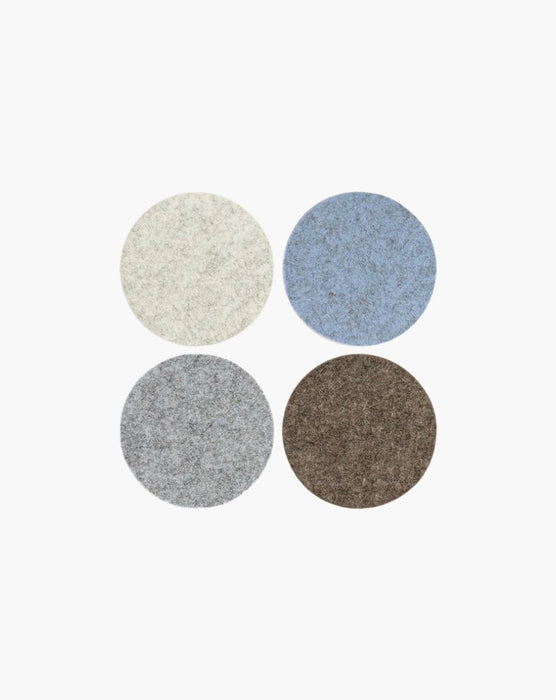 Bierfilzl Merino Wool Felt Round Coaster 4 Pack Cobblestone