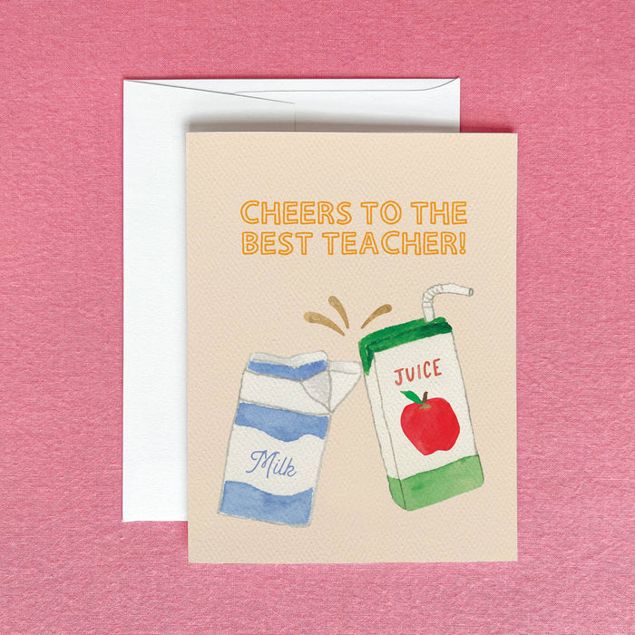 Cheers to the Best Teacher Greeting Card | Card for Teacher