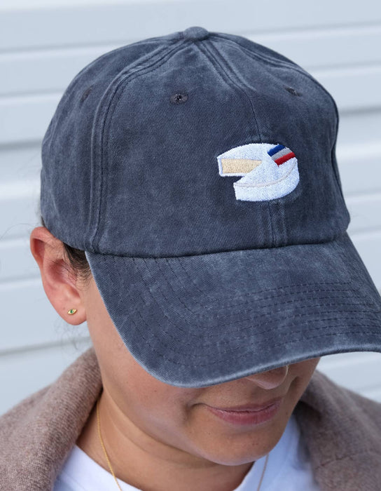 Embroidered Hat | Brie Cheese, Washed Navy Color