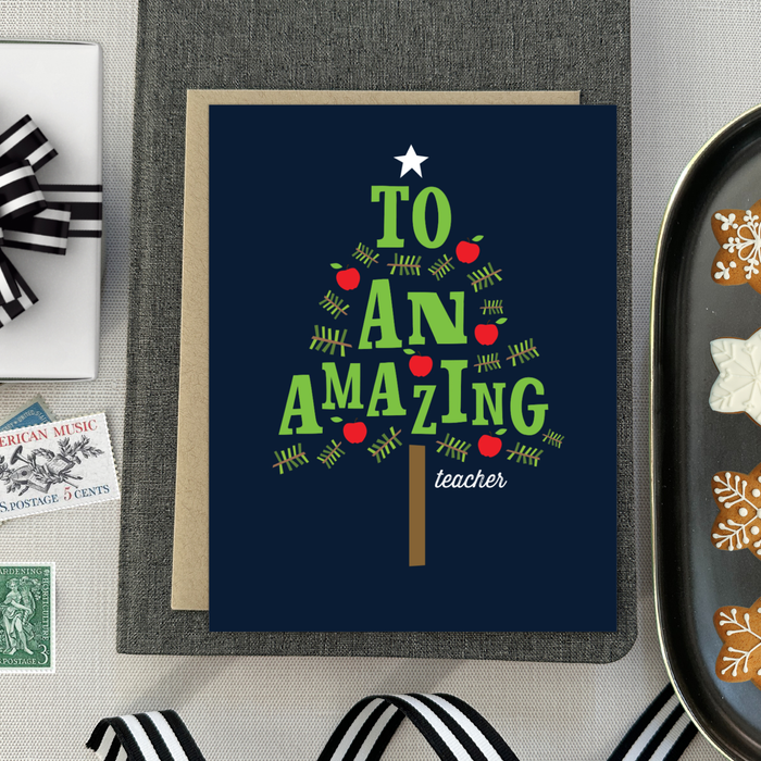 Teacher Tree Holiday Card