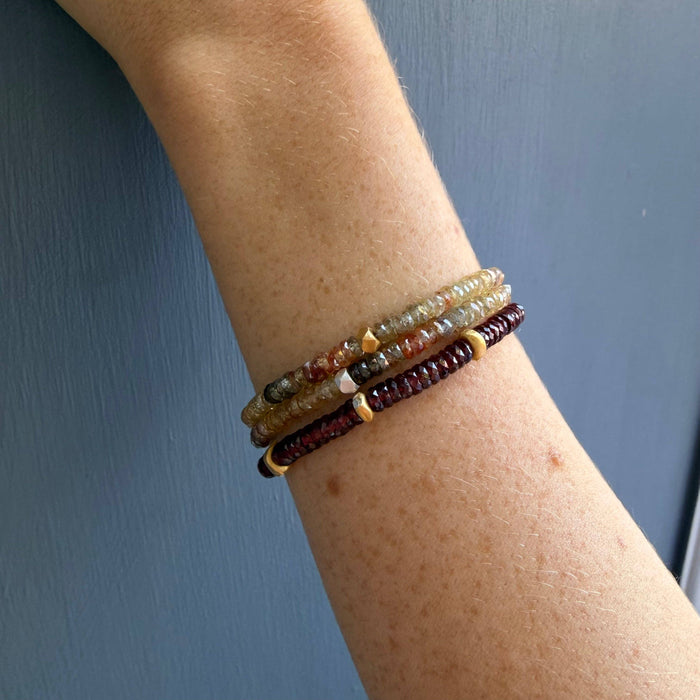 Zircon Barrels Bracelet in Silver or Vermeil: Vermeil