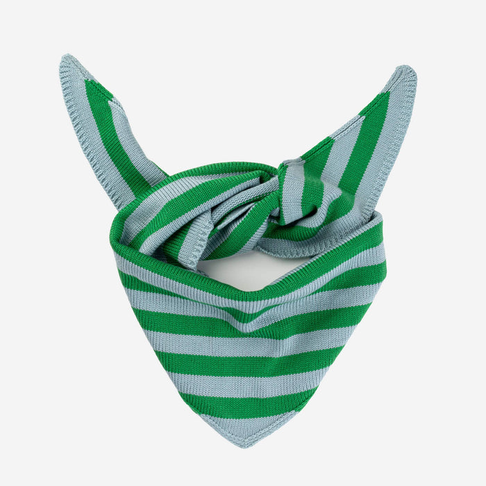 Simple Stripe Triangle Scarf: Lilac Denim