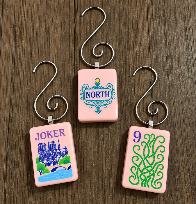 Genuine Mah Jong Tile Ornament: Cream
