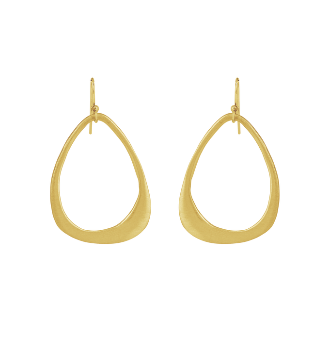 Small Open Drop  Earrings in Silver or Vermeil: Gold