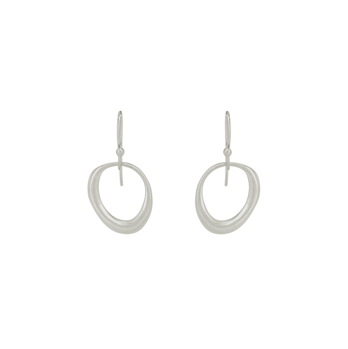Organic Circle Earrings in Silver or Vermeil: Silver