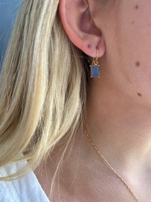 Labradorite rectangle earrings