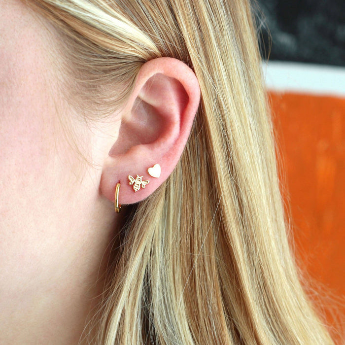 Classic 12mm Hinged Huggie Hoop Earrings: 18K Gold Vermeil