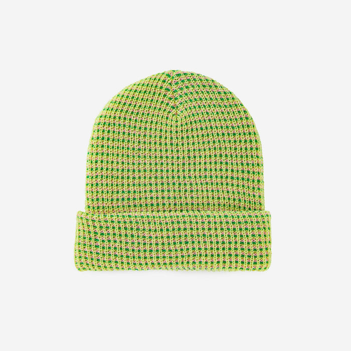 Simple Grid Knit Beanie: Cobalt Peach