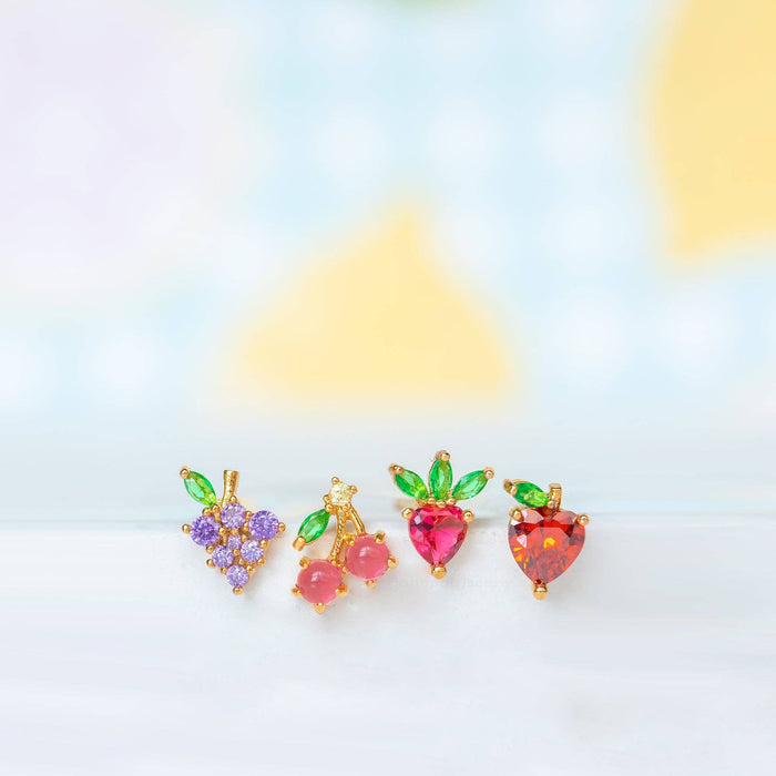 Fruit Basket Stud Set: Gold
