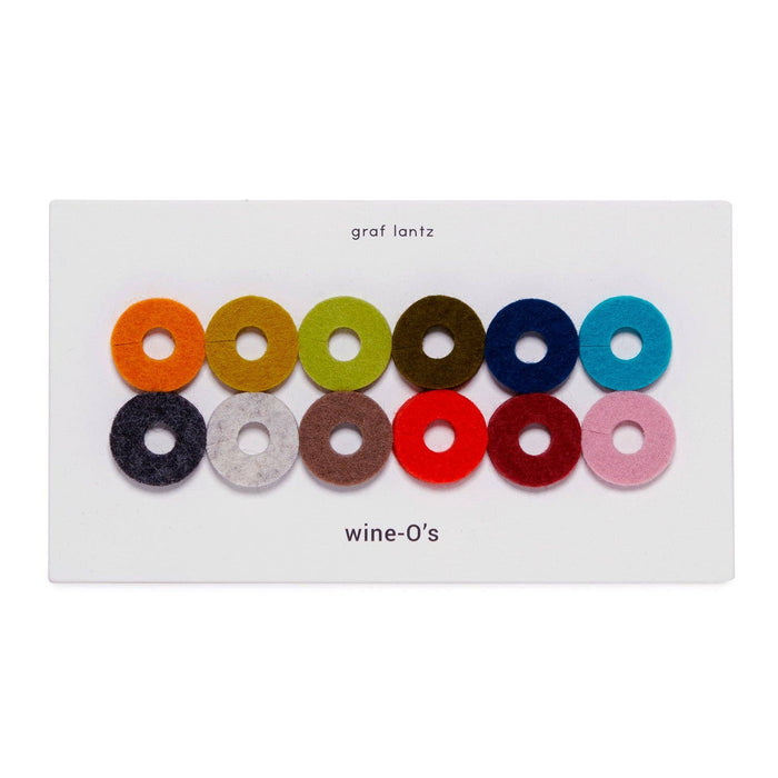 Midcentury Wine-O's Merino Wool Felt Round Wine Markers: Midcentury