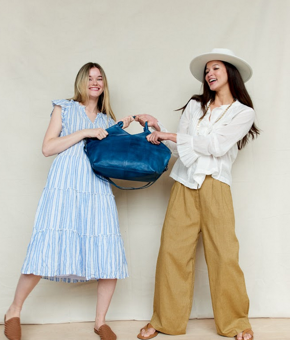 Nelly Handcrafted Leather Tote/Crossbody Bags: Cognac