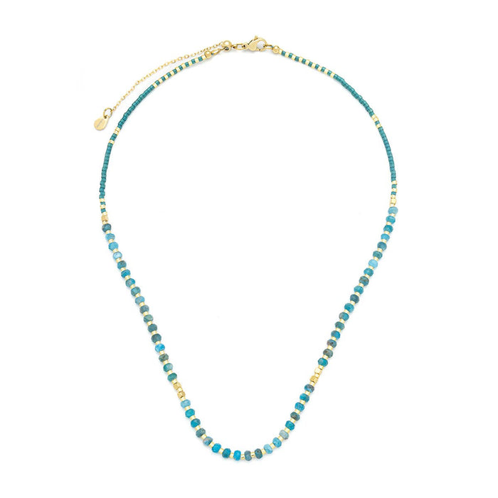 Lumira Mini Gemstone Necklace with Miyuki Beads: Black Onyx