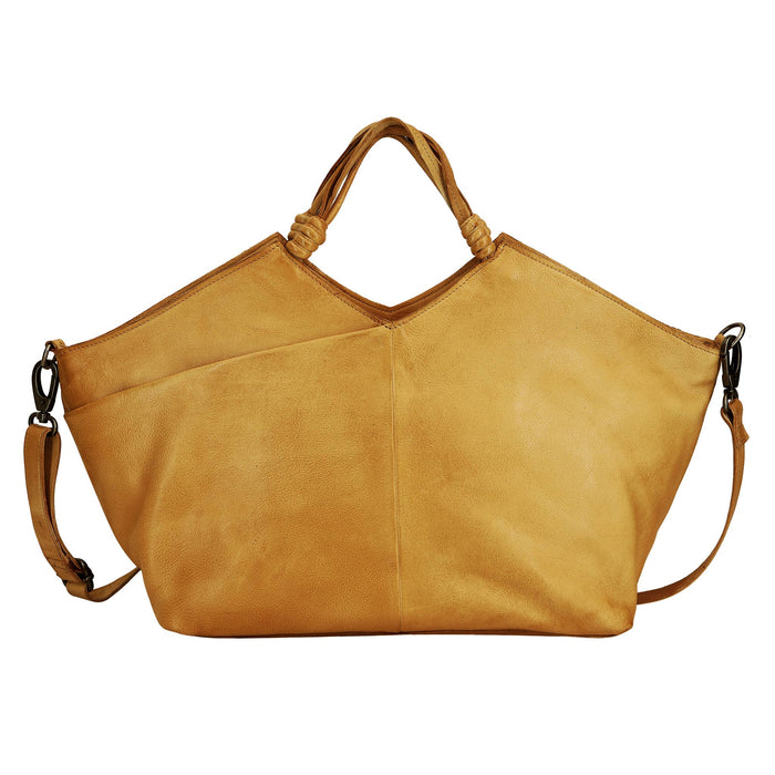 Nelly Handcrafted Leather Tote/Crossbody Bags: Orange