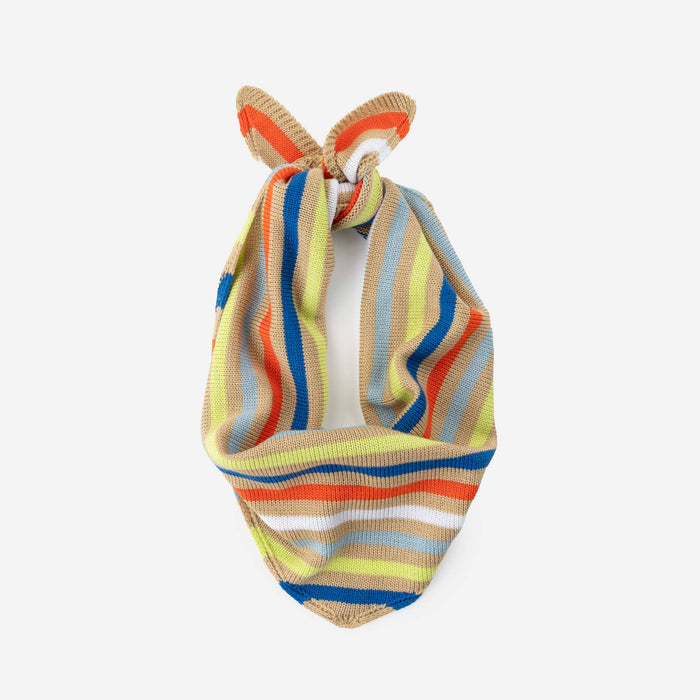Color Stripe Triangle Scarf: Grey