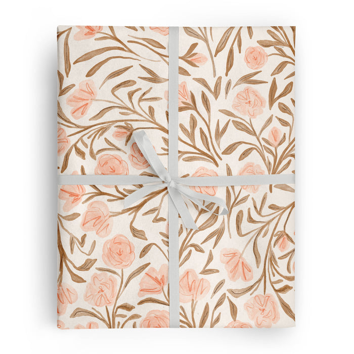 Pink Floral Gift Wrap: Roll
