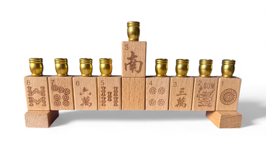 Mah Jong Menorah: Cream Acrylic