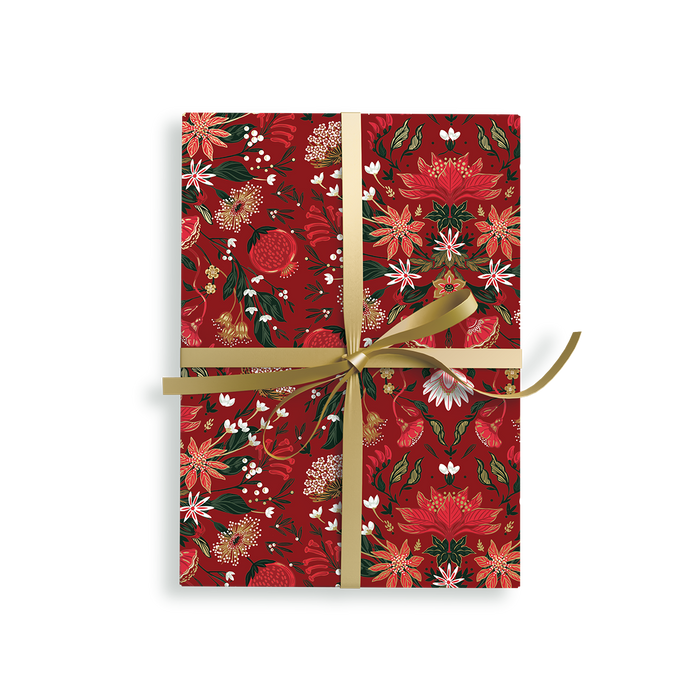 Premium Metallic Gift Wrap Christmas Garden