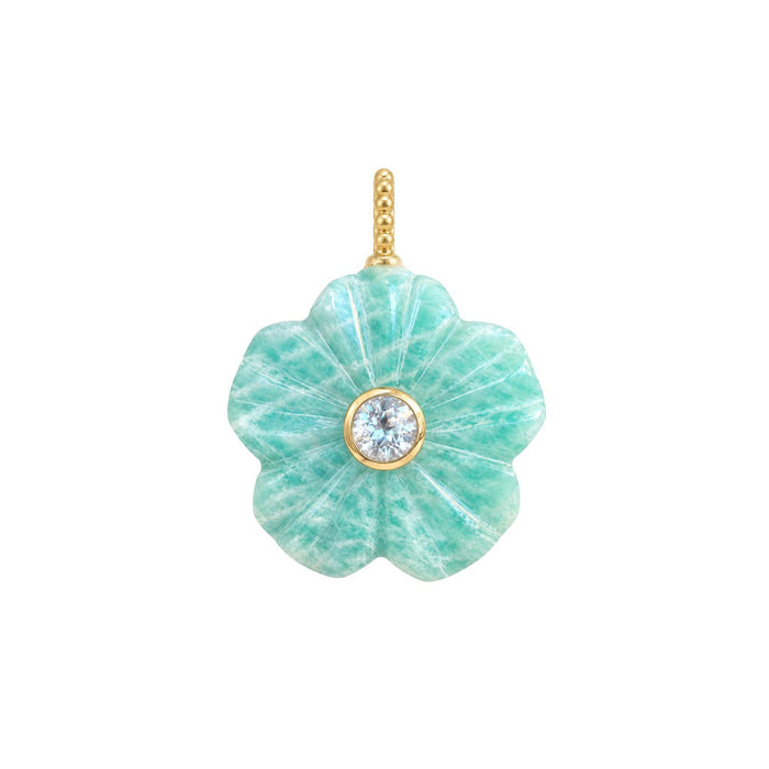Flower Gemstone Pendant With Topaz: Moonstone