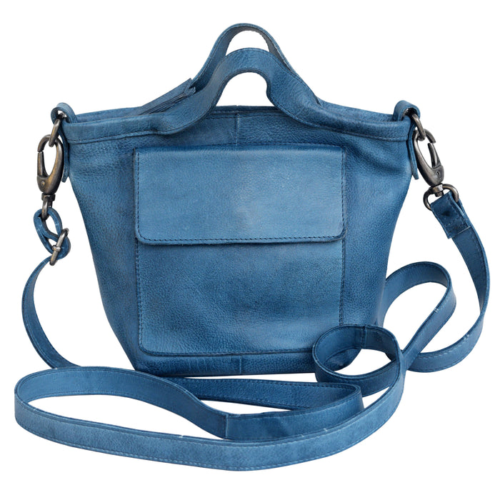 Mick Handcrafted Leather Crossbody Bags: Orange