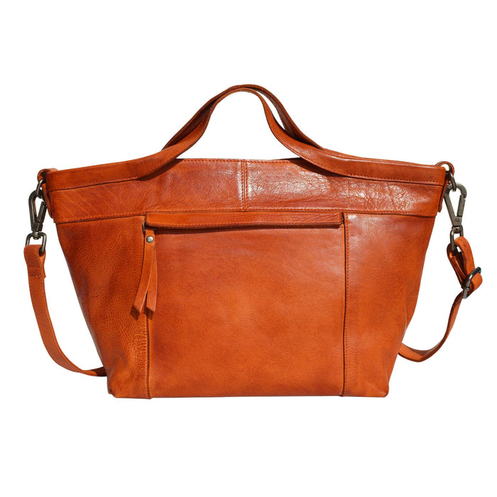 Claire Handcrafted Leather Tote/Crossbody Bags: Brown